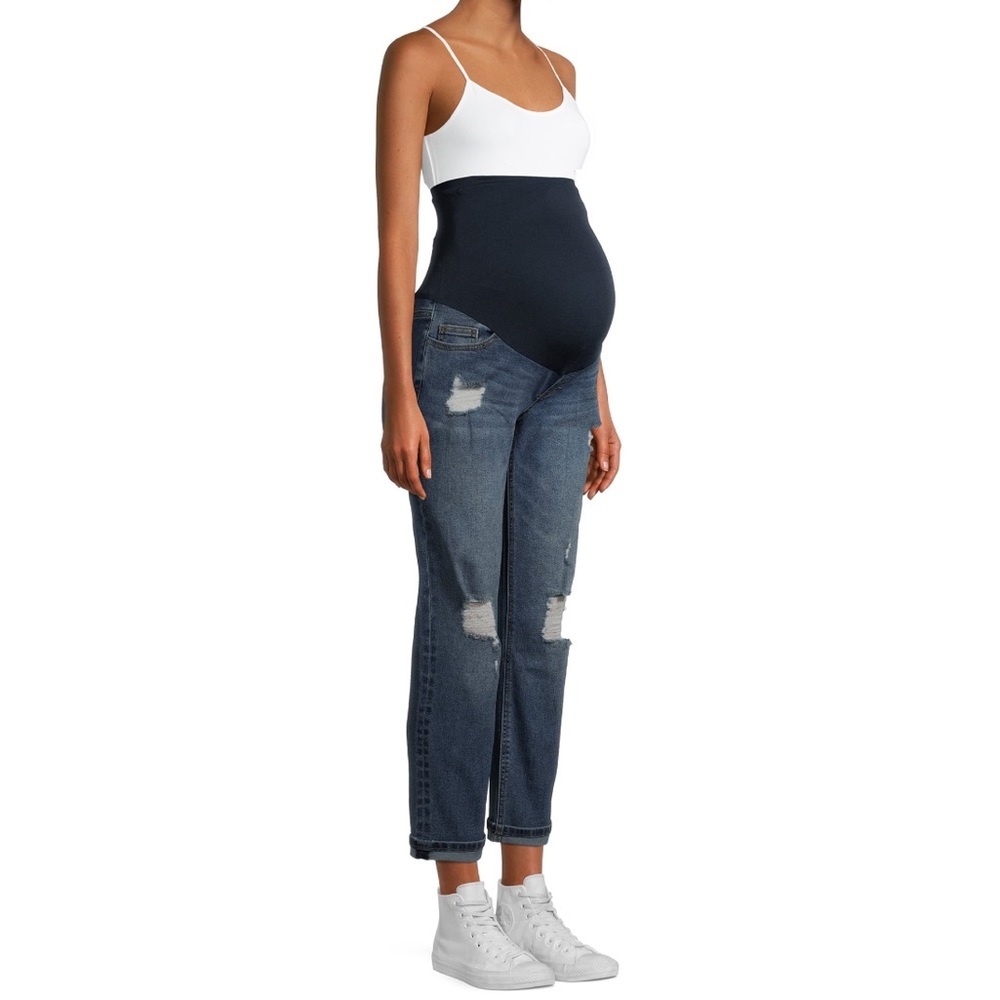 Women's Maternity Boyfriend Jeans with Full Panel
